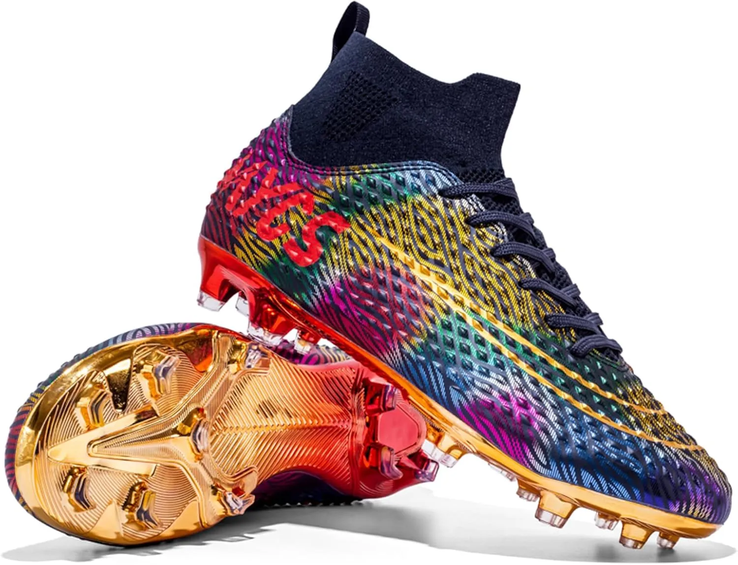 Eliogn Big Kids Soccer Shoes Men??s Soccer Cleats Professional Training Turf High-top Football Shoes Outdoor Comfortable Training Football Shoes