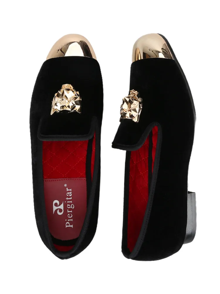 European and American style big-name PP same style tiger head metal buckle men's velvet loafers one-leg fashion single shoes for men