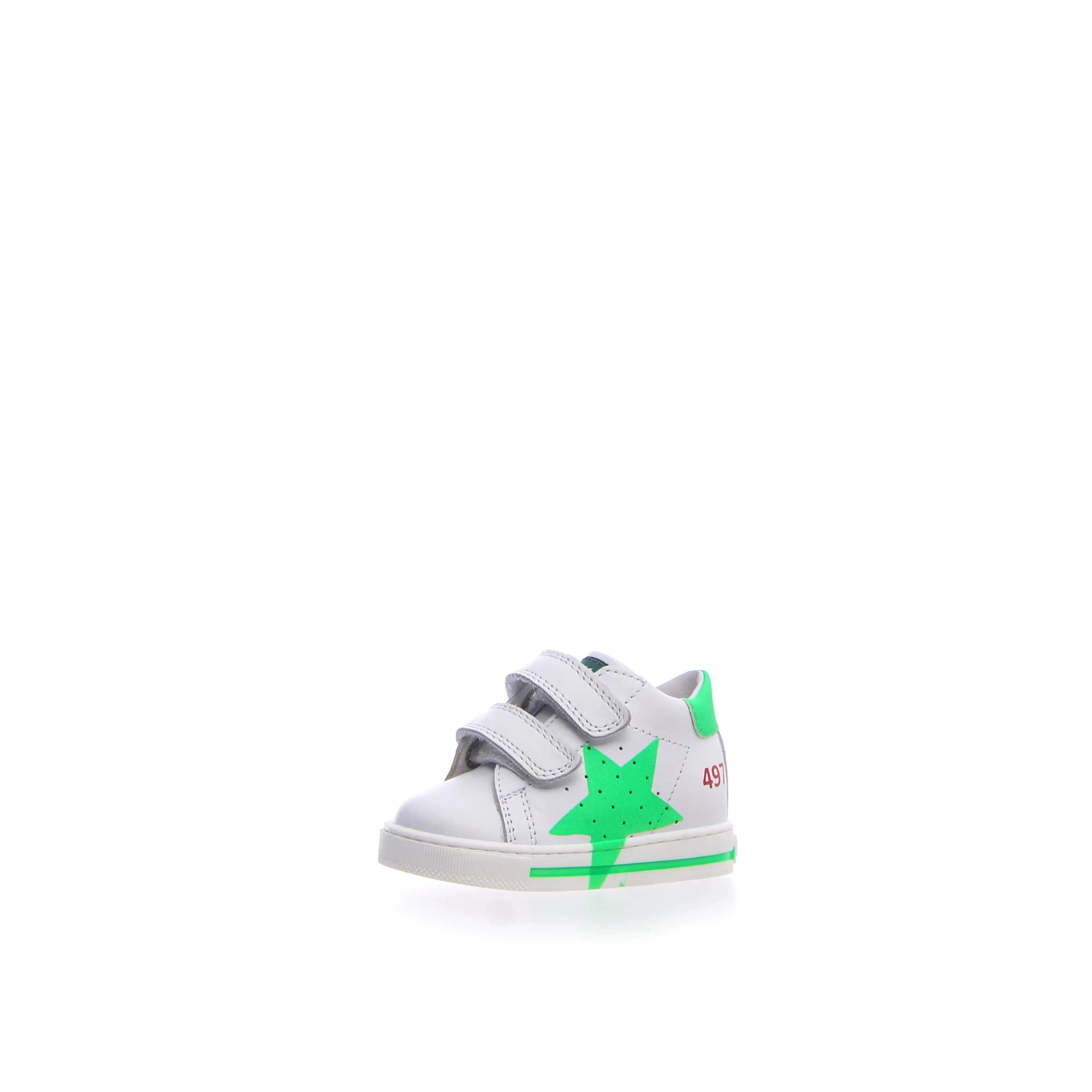 Falcotto Boy's White & Green Star Sneakers