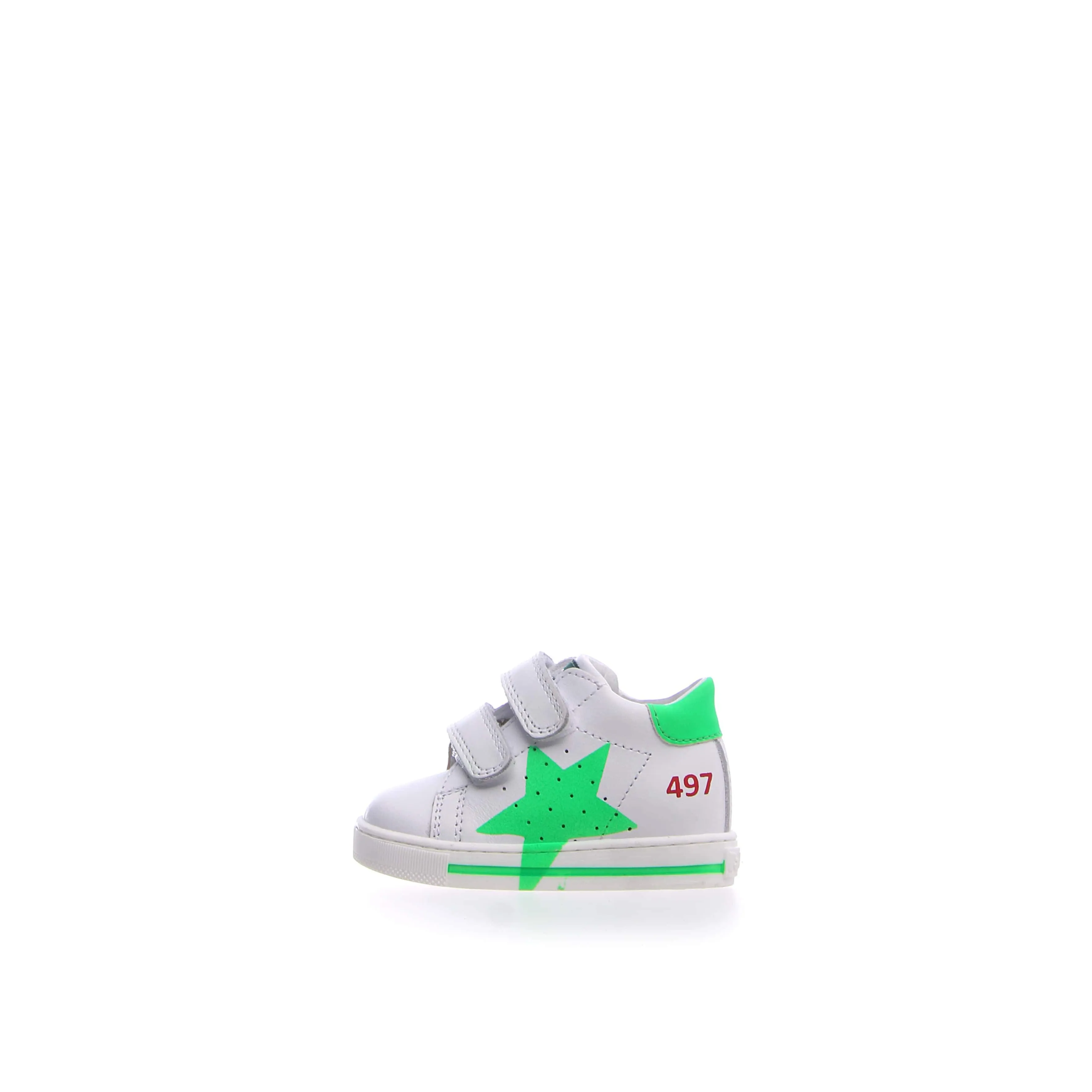 Falcotto Boy's White & Green Star Sneakers
