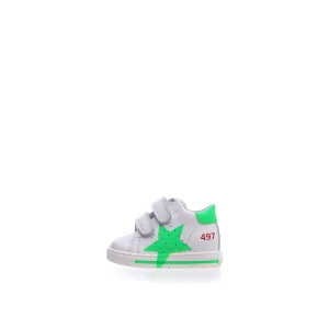 Falcotto Boy's White & Green Star Sneakers