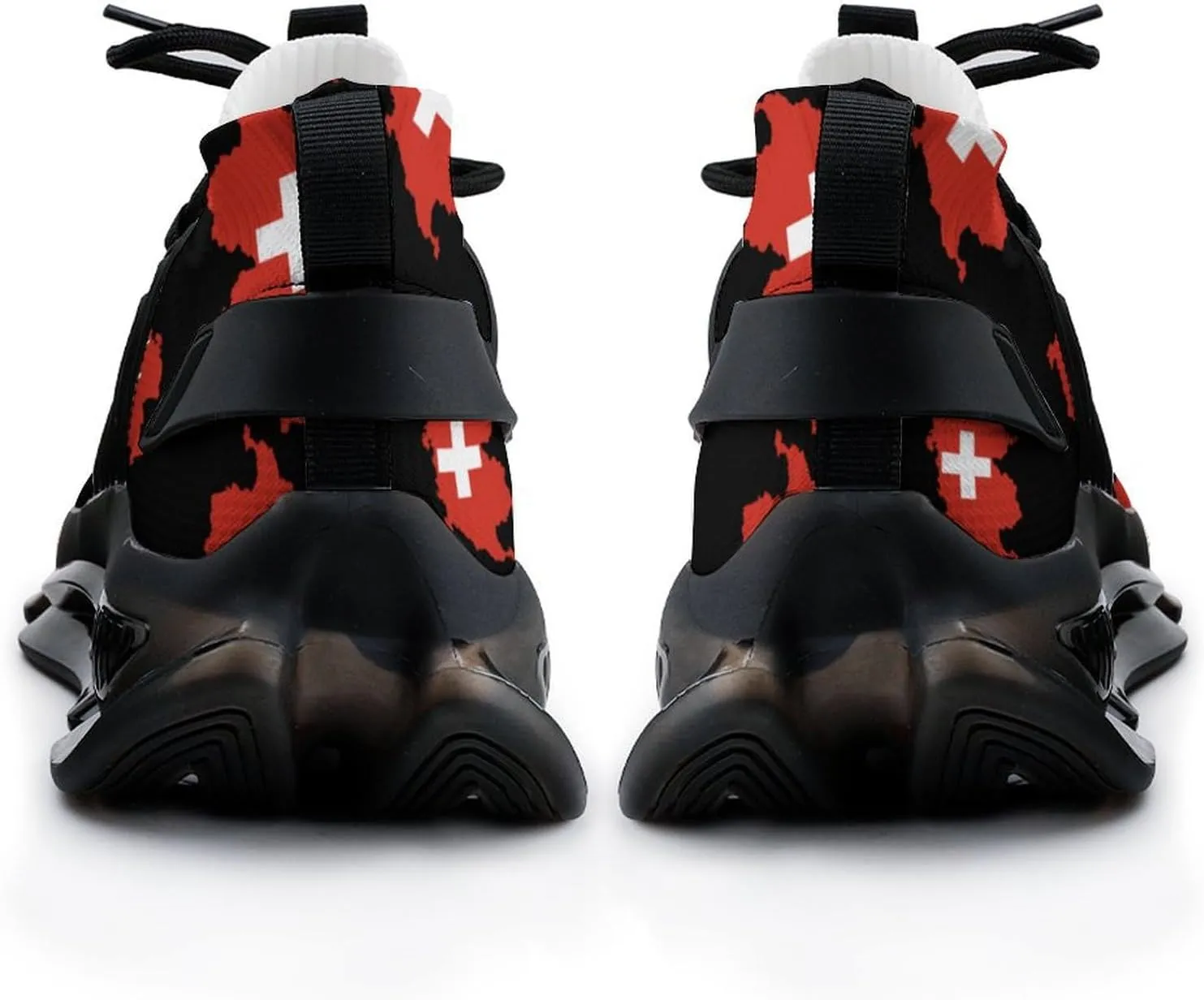 Flag Map of Switzerland Walking Shoes for Men Lightweight Tennis Fashion Elastic Sports Shoes Cushion Basketball Shoes
