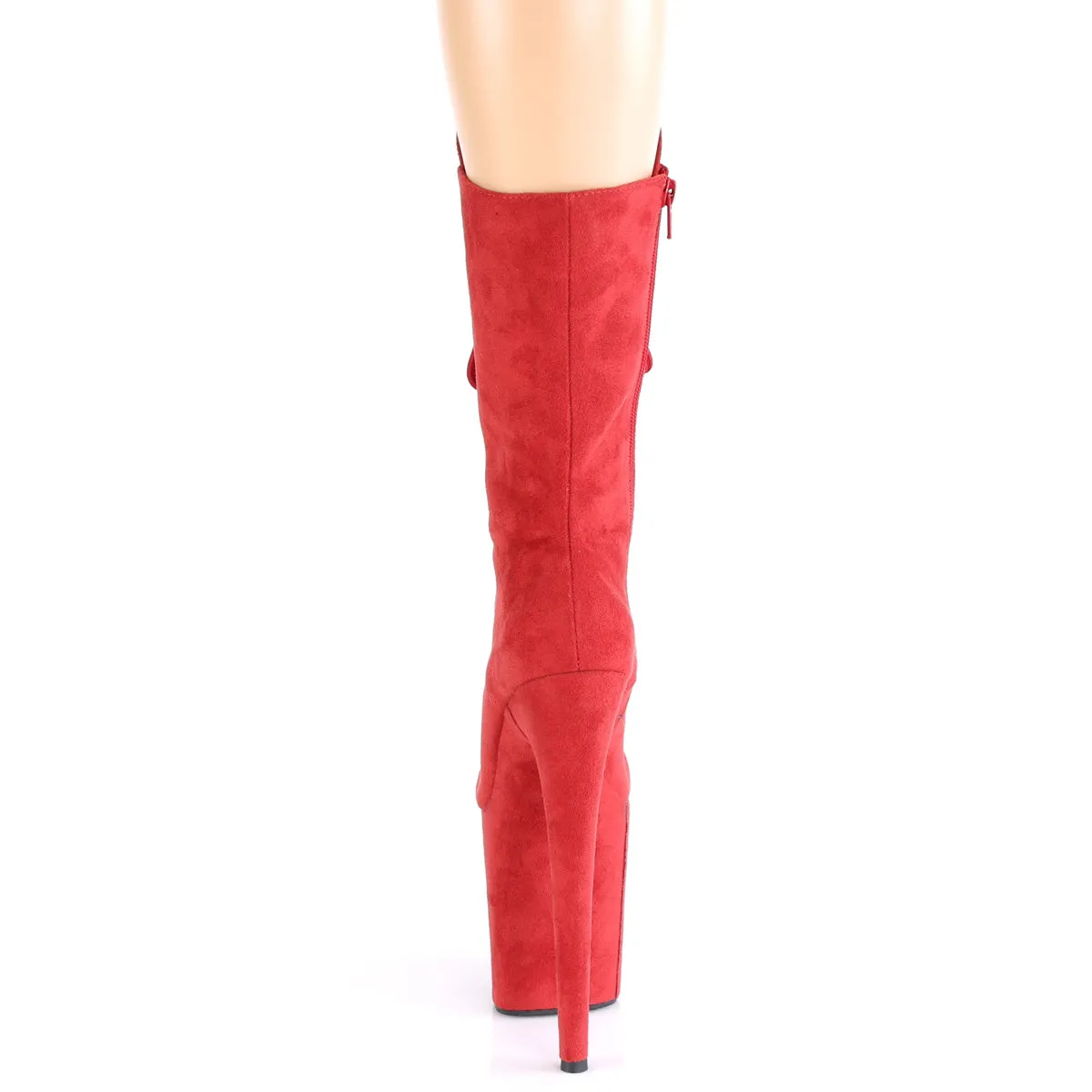 FLAMINGO-1050FS Pleaser Red Faux Suede Sexy Platform Shoes (Pole Dancing Heels)