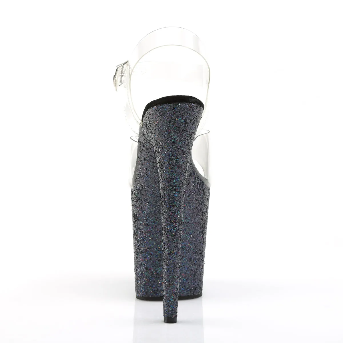 FLAMINGO-808LG Pleaser Clear/Black Sexy Platform Shoes (Pole Dancing Heels)