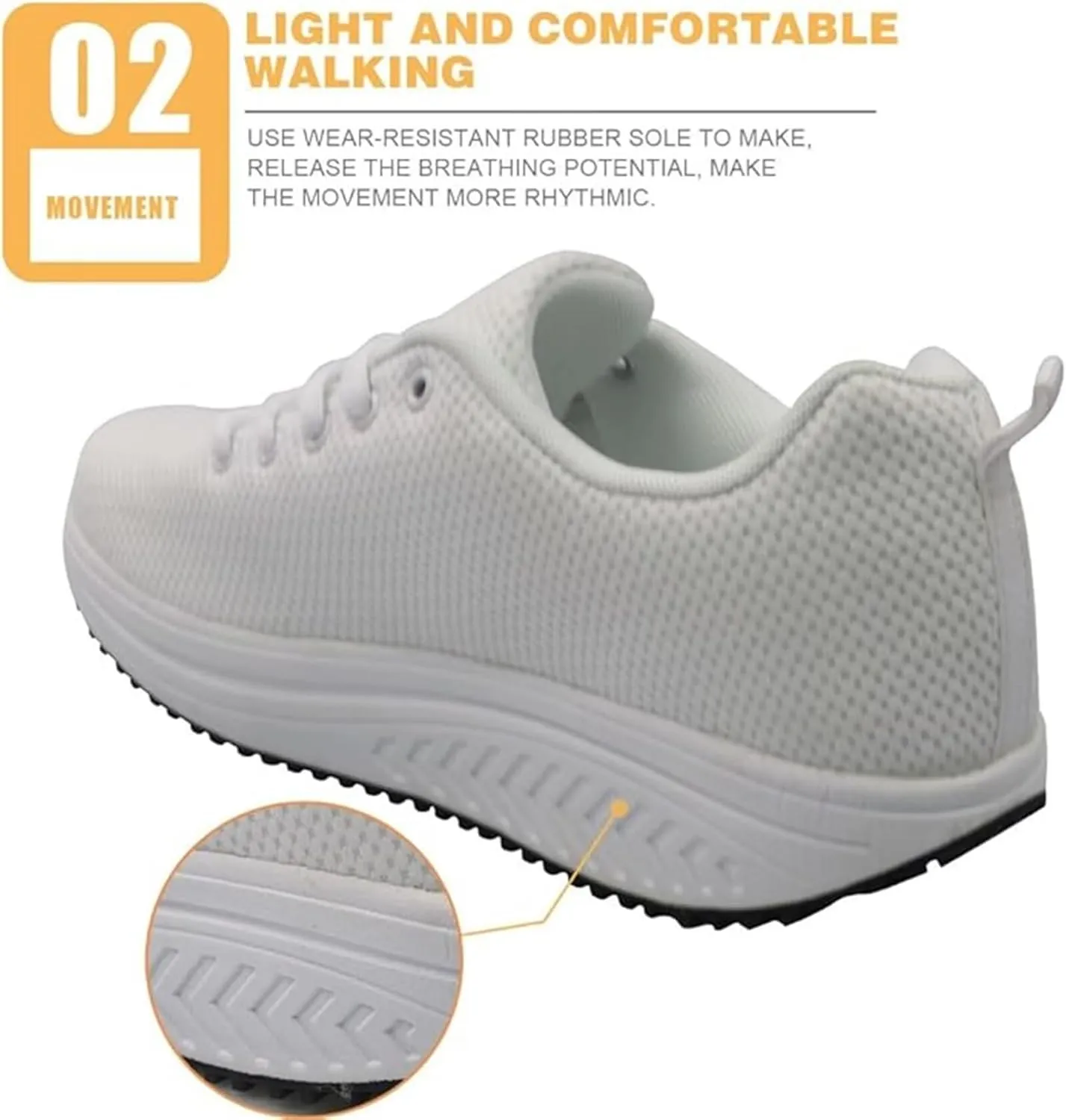 FOR U DESIGNS Cute Women Sports Toning Wedges Shoes Air Mesh Lace-up Swing Platform Sneakers for Women Girls