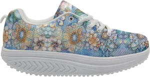 FOR U DESIGNS Fashion Women's Strength Fitness Walking Sneaker Platform Swing Wedges