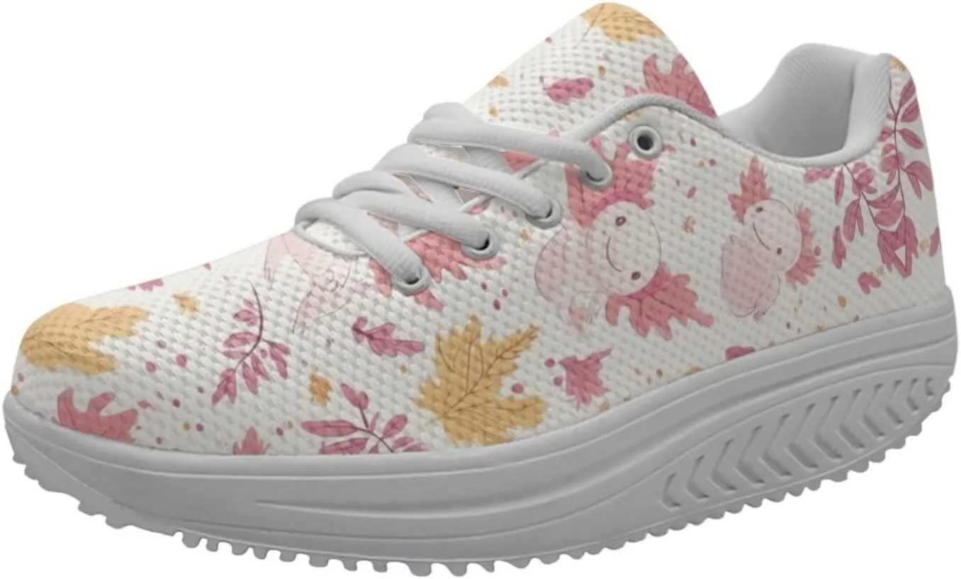 FOR U DESIGNS Fashion Women's Strength Fitness Walking Sneaker Platform Swing Wedges