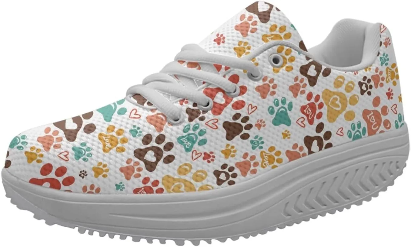 FOR U DESIGNS Fitness Platform Shoes Women Walking Sneaker Casual Wedges Shoes Outdoor for Teenager