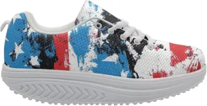 FOR U DESIGNS Fitness Platform Shoes Women Walking Sneaker Casual Wedges Shoes Outdoor for Teenager