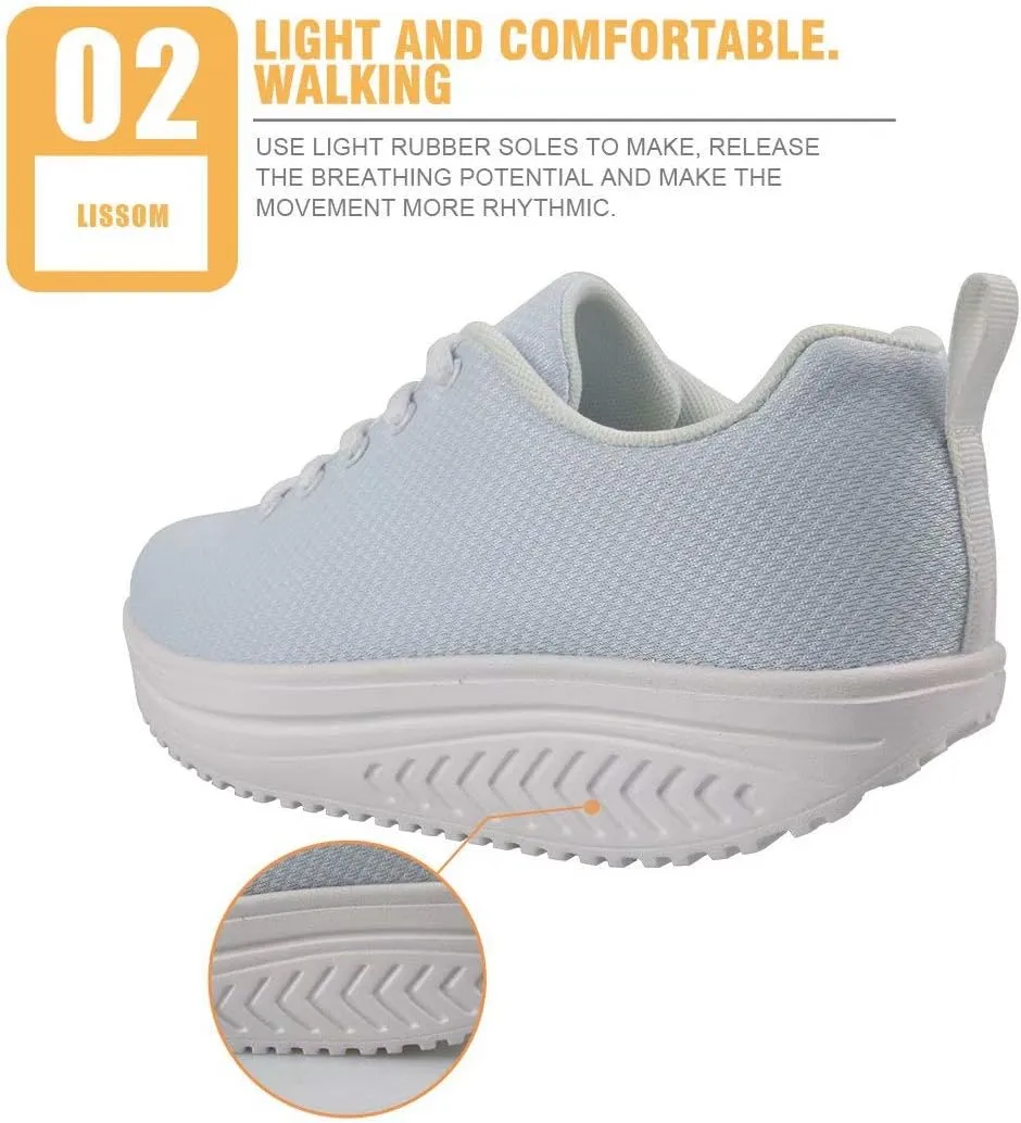 FOR U DESIGNS Fitness Platform Shoes Women Walking Sneaker Casual Wedges Shoes Outdoor for Teenager