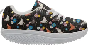 FOR U DESIGNS Fitness Platform Shoes Women Walking Sneaker Casual Wedges Shoes Outdoor for Teenager