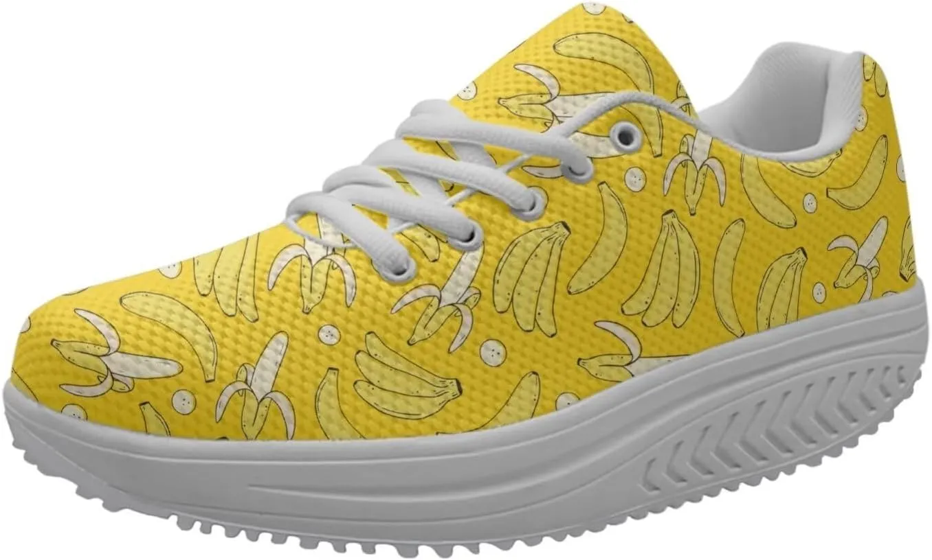 FOR U DESIGNS Fitness Platform Shoes Women Walking Sneaker Casual Wedges Shoes Outdoor for Teenager