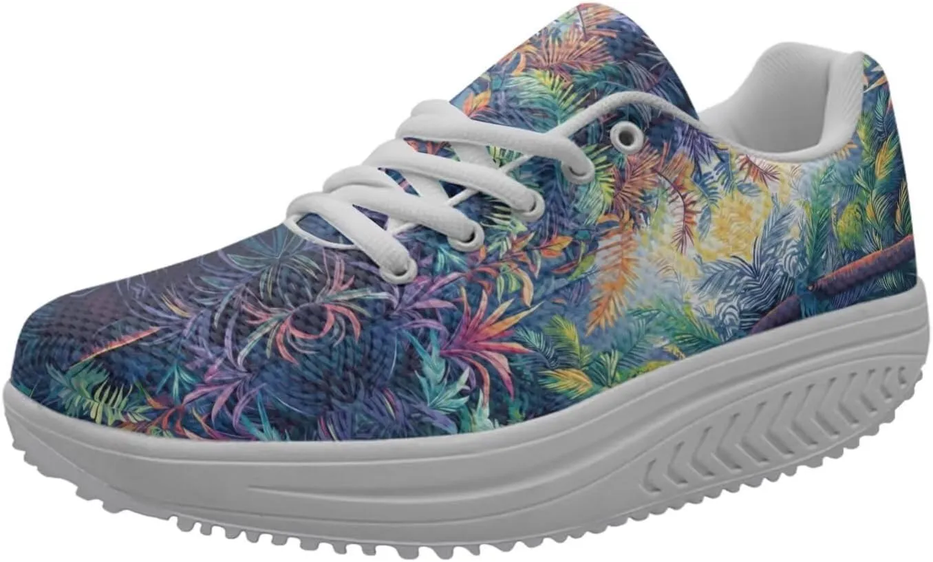 FOR U DESIGNS Women's Sneakers Platform Walking Shoes Casual Lace Up Running Shoes