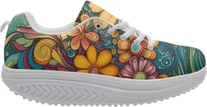 FOR U DESIGNS Women's Sneakers Platform Walking Shoes Casual Lace Up Running Shoes