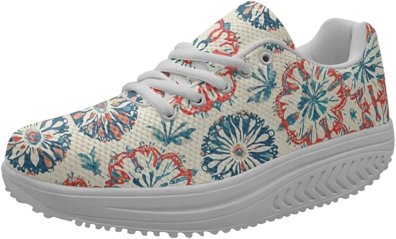 FOR U DESIGNS Women's Sneakers Platform Walking Shoes Casual Lace Up Running Shoes