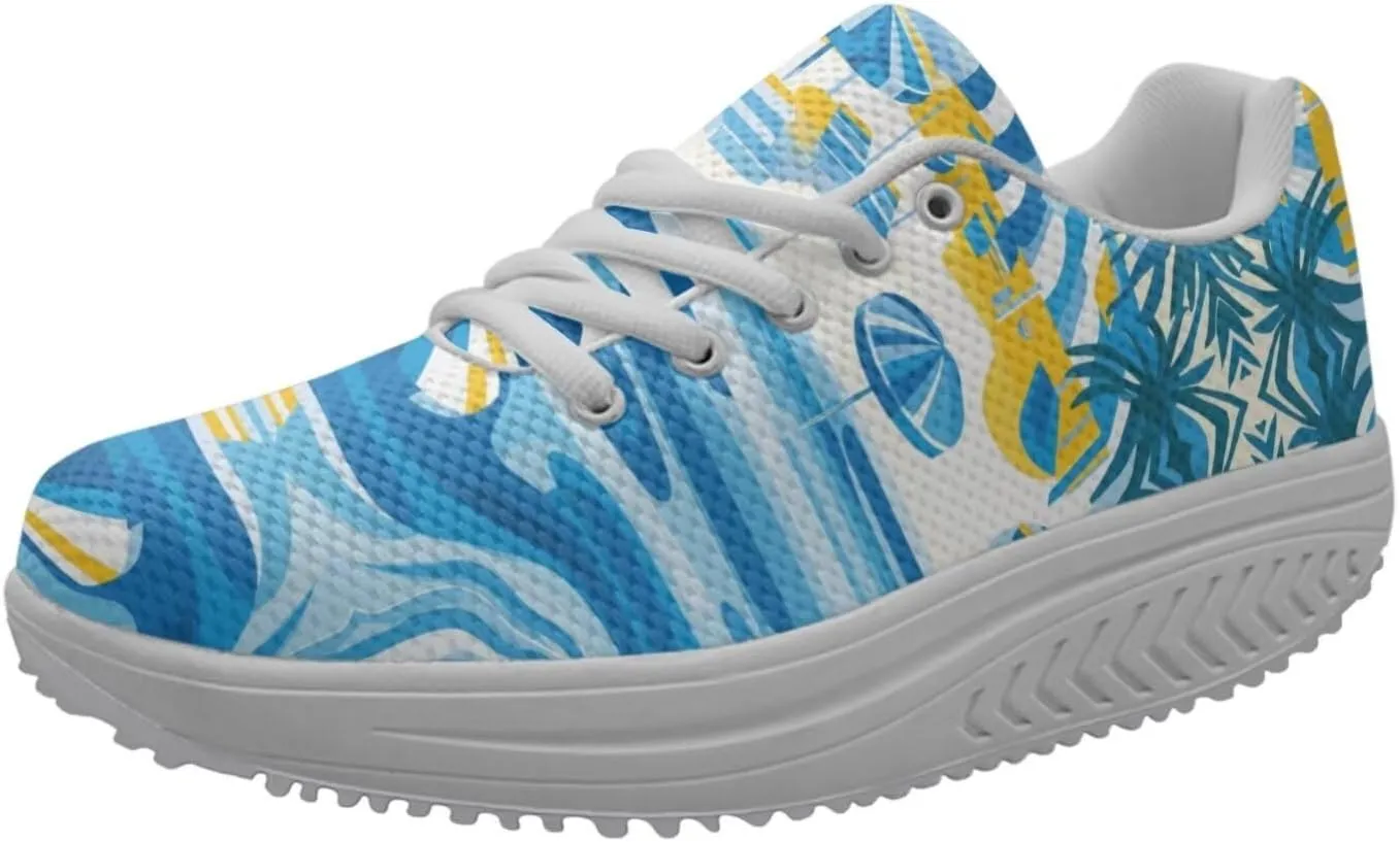 FOR U DESIGNS Women's Sneakers Platform Walking Shoes Casual Lace Up Running Shoes