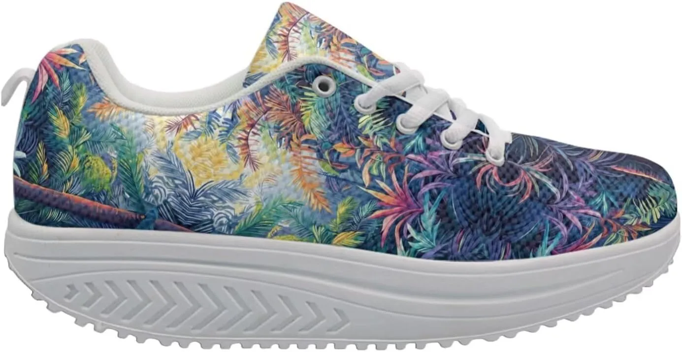 FOR U DESIGNS Women's Sneakers Platform Walking Shoes Casual Lace Up Running Shoes