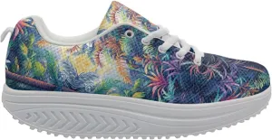 FOR U DESIGNS Women's Sneakers Platform Walking Shoes Casual Lace Up Running Shoes