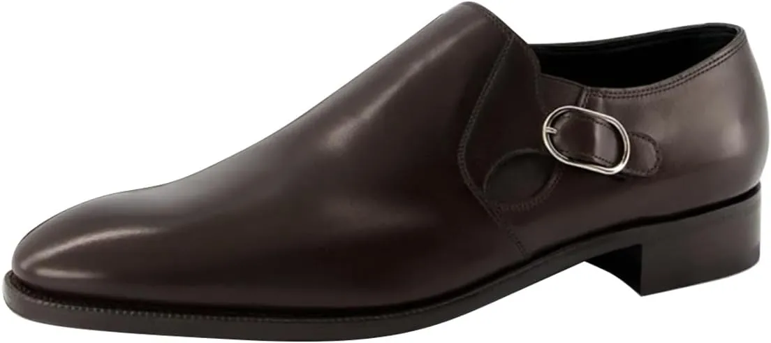 FSJ Men's Single Monk Strap Buckled Dress Loafers Shoes Comfortable Round Toe Slip On Side Elasticity Low Heels Formal Business Casual Shoes Size 4-16 US