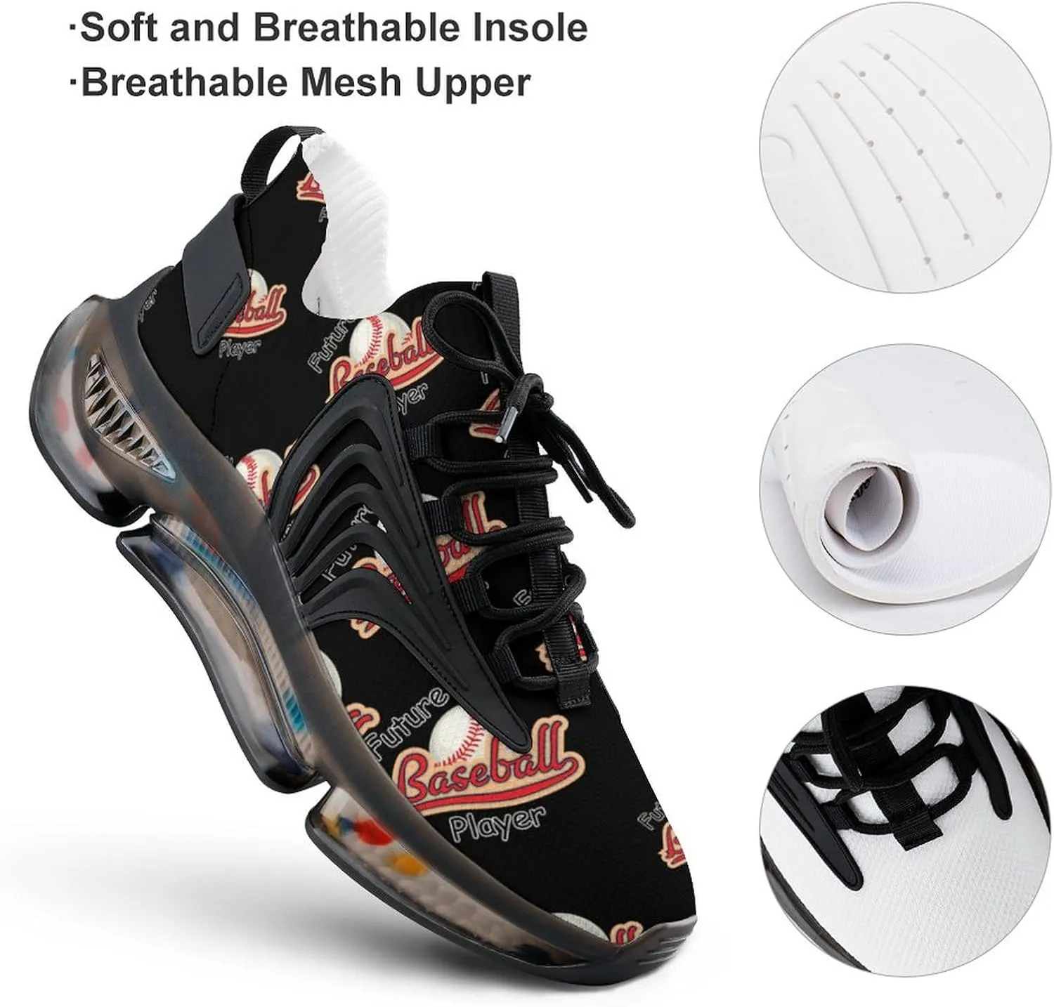 Future Baseball Player Walking Shoes for Men Lightweight Tennis Fashion Elastic Sports Shoes Cushion Basketball Shoes