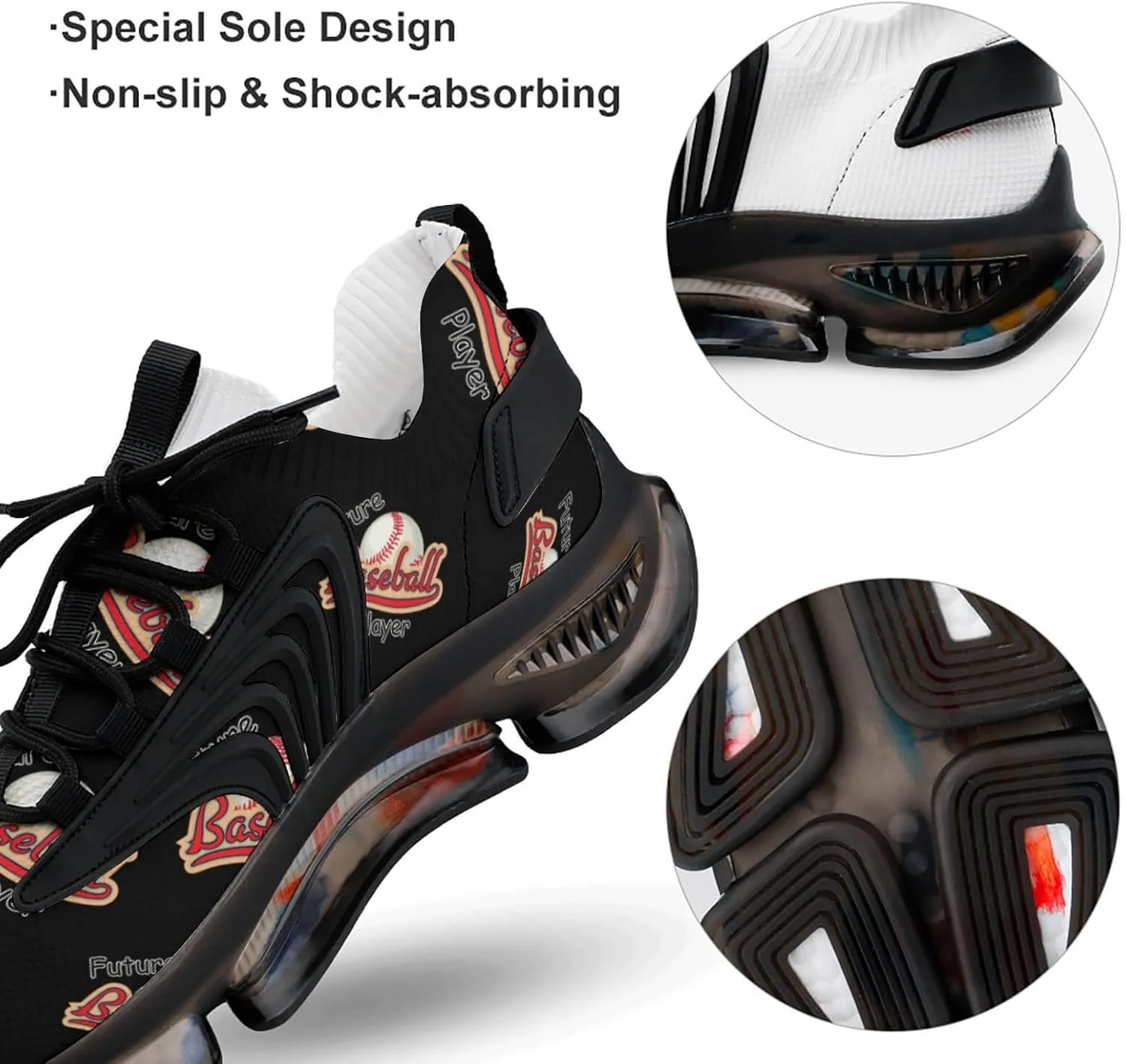Future Baseball Player Walking Shoes for Men Lightweight Tennis Fashion Elastic Sports Shoes Cushion Basketball Shoes
