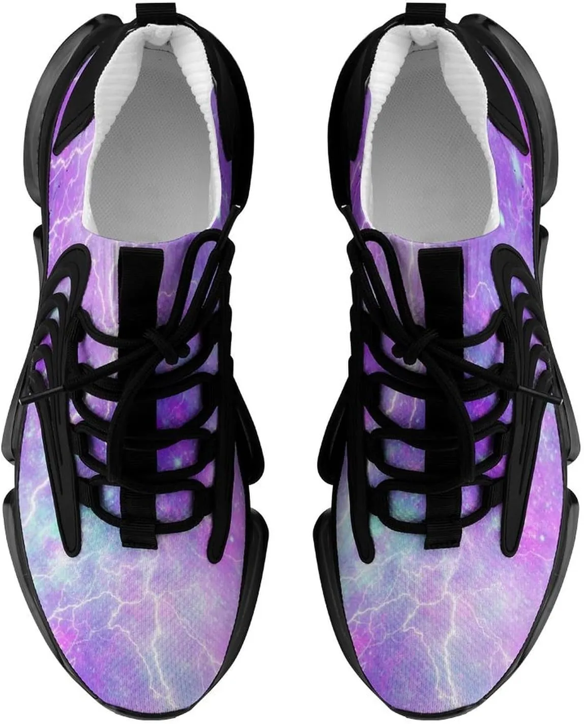 Galaxy Print Walking Shoes for Men Lightweight Tennis Fashion Elastic Sports Shoes Cushion Basketball Shoes
