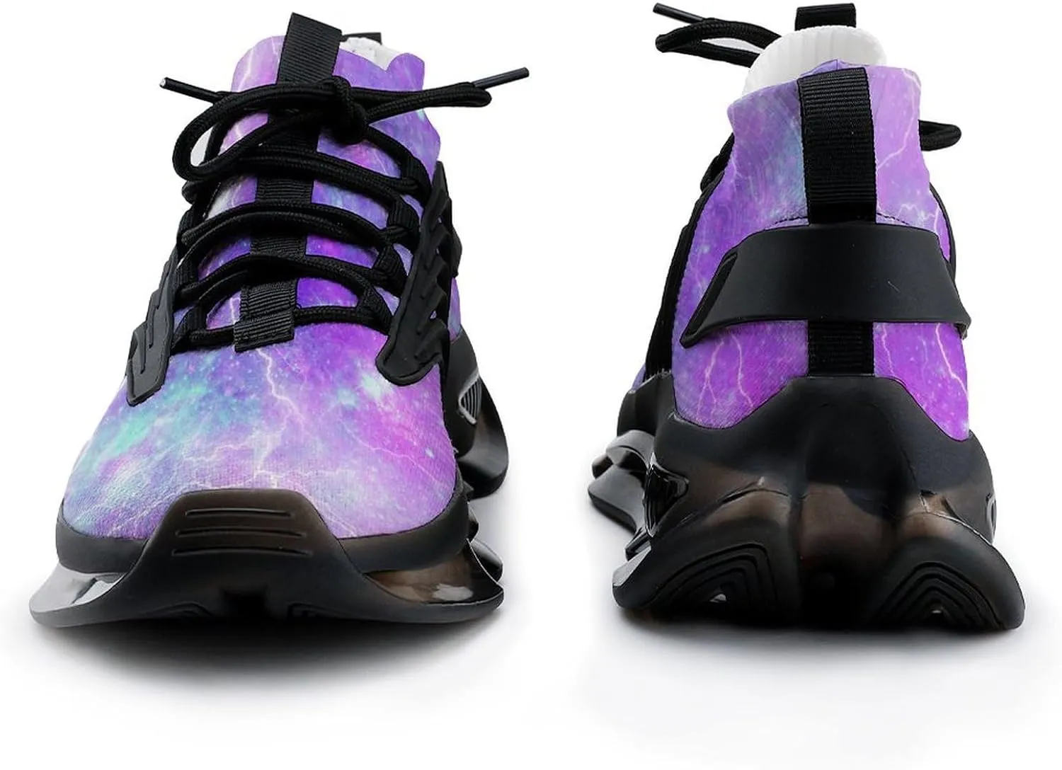 Galaxy Print Walking Shoes for Men Lightweight Tennis Fashion Elastic Sports Shoes Cushion Basketball Shoes