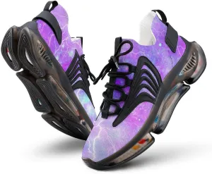 Galaxy Print Walking Shoes for Men Lightweight Tennis Fashion Elastic Sports Shoes Cushion Basketball Shoes