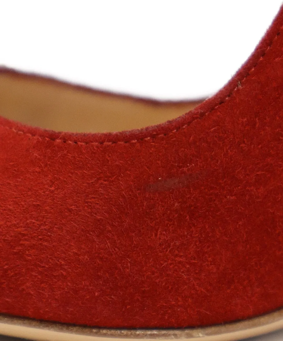 Gianvito Rossi Red Suede Heels sz 5