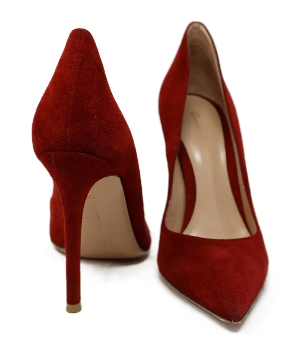 Gianvito Rossi Red Suede Heels sz 5