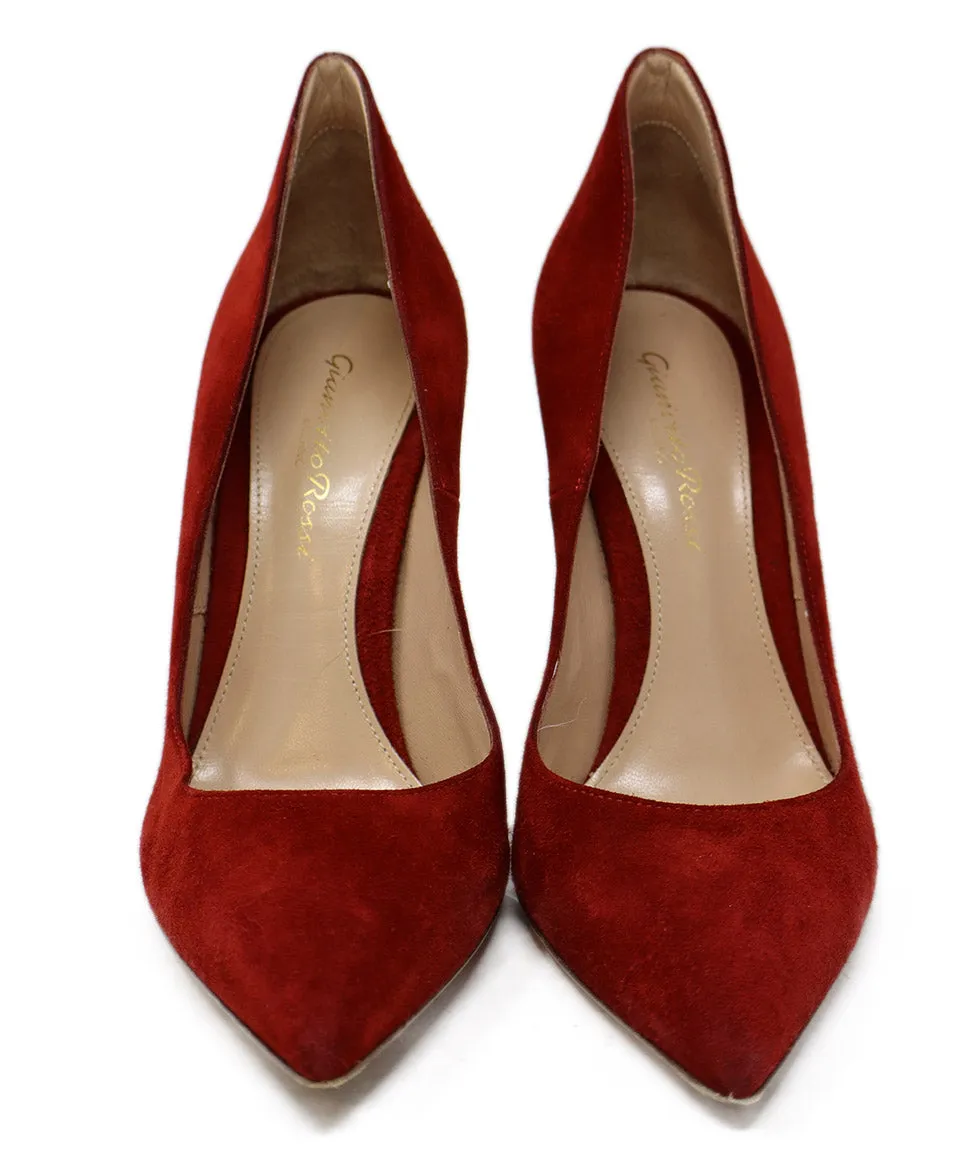 Gianvito Rossi Red Suede Heels sz 5
