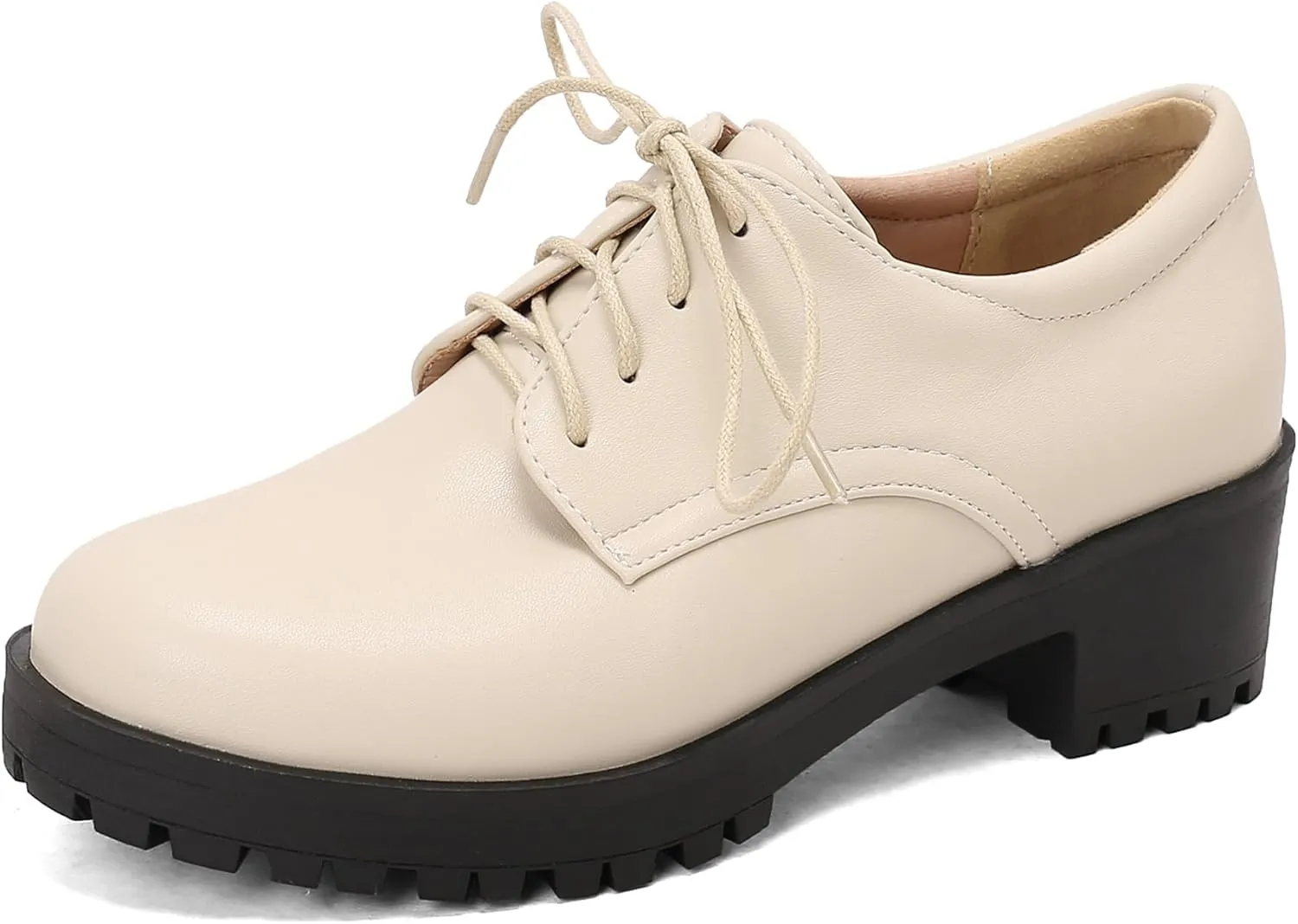 Gicoiz Platform Oxford Derby Women Round Toe Brogue Pumps