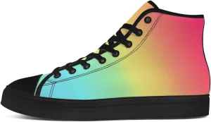 Gradient Shoes Womens Mens Rainbow High Top Canvas Sneakers Lace Up Casual Walking Shoes Gifts for Men Women