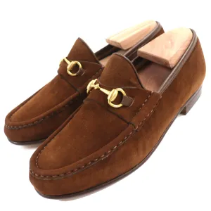 GUCCI loafers Suede leather Brown 35.5