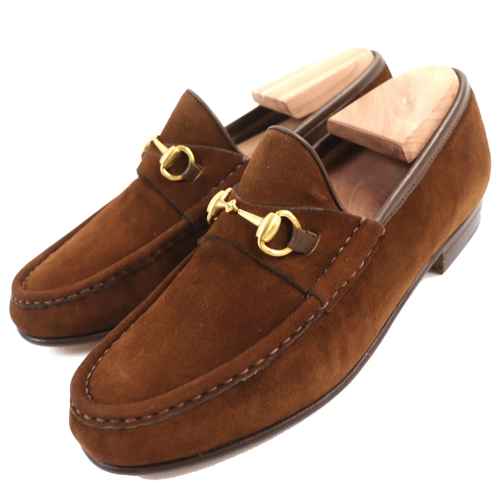 GUCCI loafers Suede leather Brown 35.5