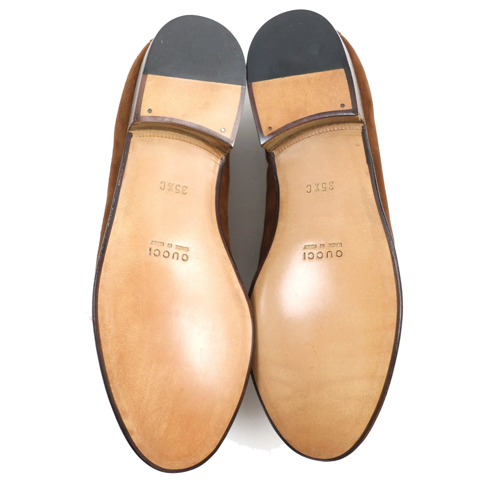 GUCCI loafers Suede leather Brown 35.5