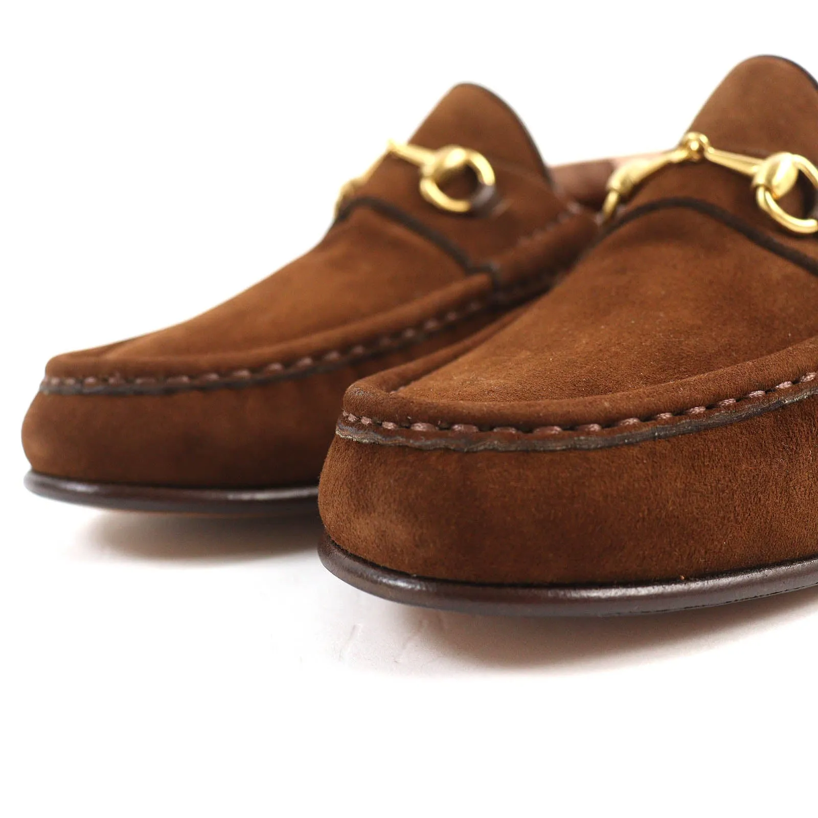 GUCCI loafers Suede leather Brown 35.5