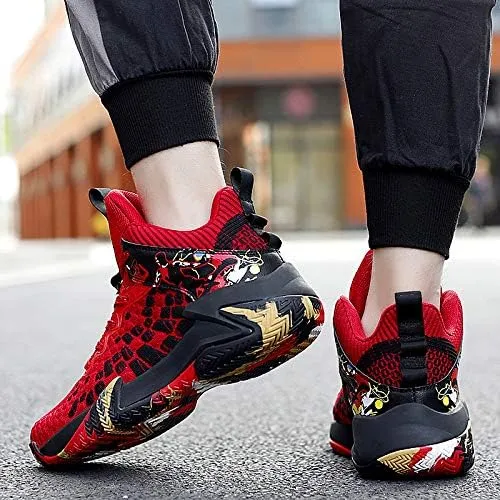 High-Top Basketball Shoes Non Slip Outdoor Cushioning Training Sport Shoes Light and Breathable Boys Basketball Shoes