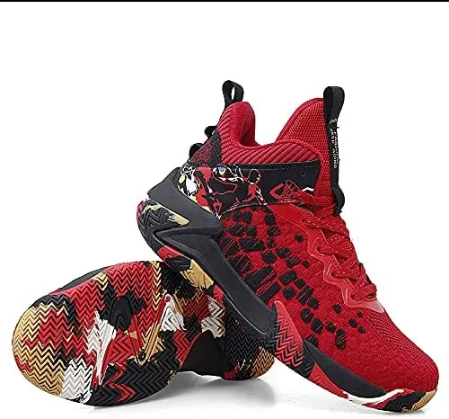 High-Top Basketball Shoes Non Slip Outdoor Cushioning Training Sport Shoes Light and Breathable Boys Basketball Shoes