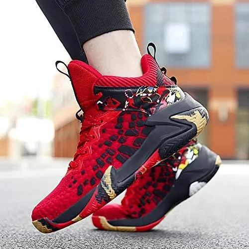High-Top Basketball Shoes Non Slip Outdoor Cushioning Training Sport Shoes Light and Breathable Boys Basketball Shoes