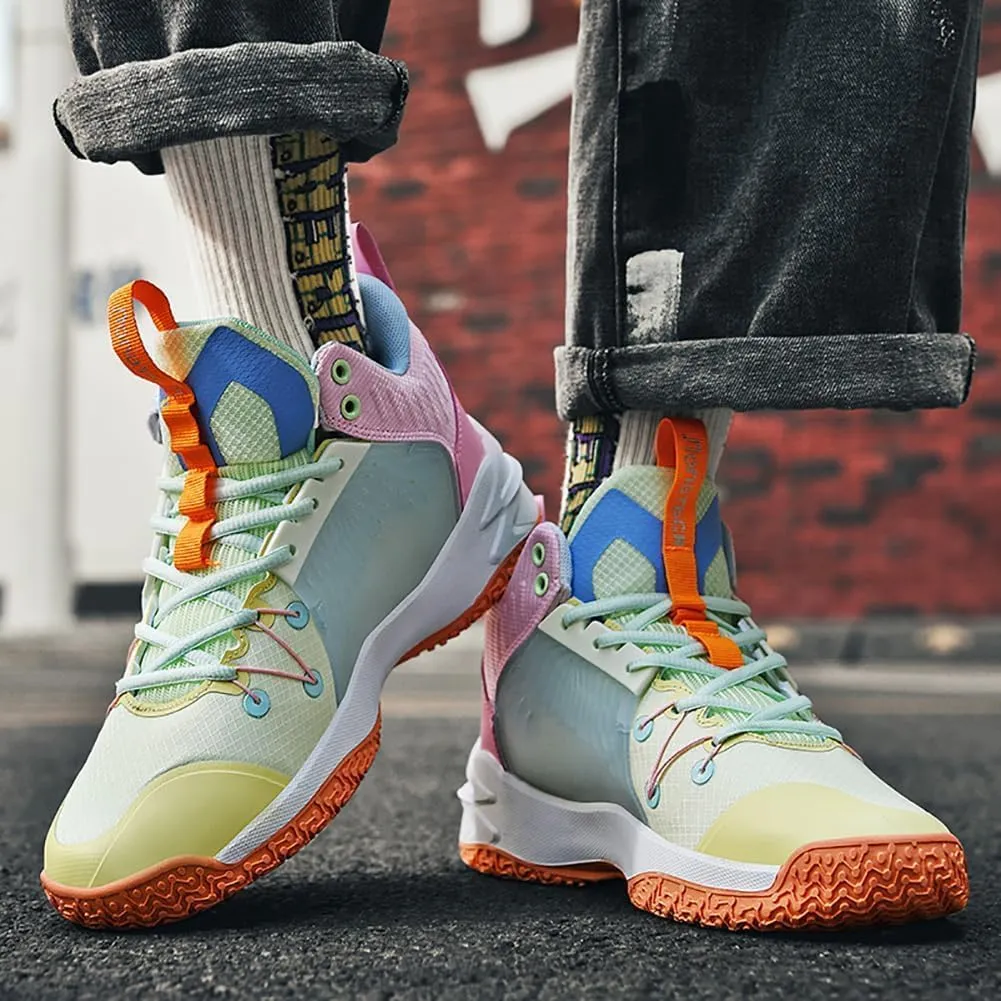 High top Neutral Basketball Shoes Men's Shoes Women's Shoes Super Light Sneakers high top Graffiti Style Combat Shoes