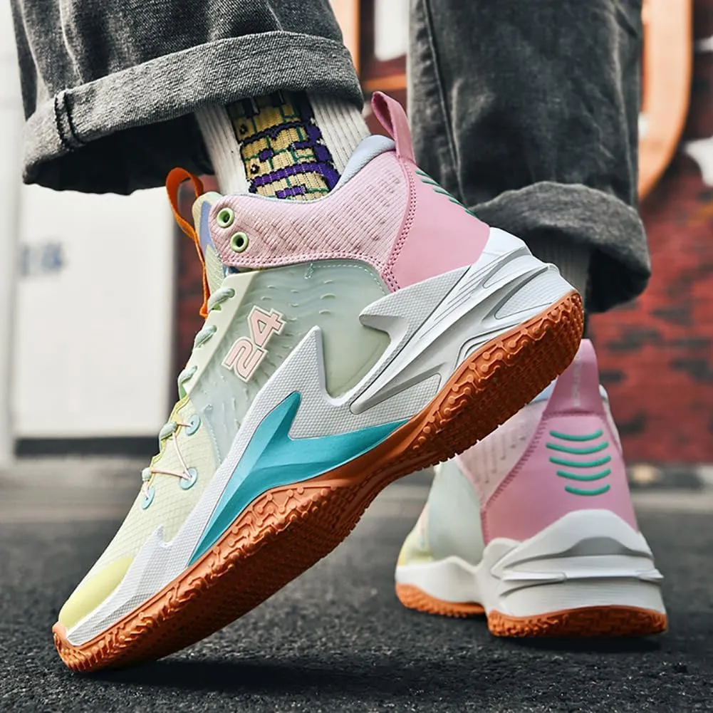 High top Neutral Basketball Shoes Men's Shoes Women's Shoes Super Light Sneakers high top Graffiti Style Combat Shoes