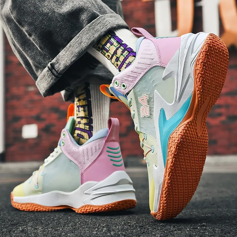 High top Neutral Basketball Shoes Men's Shoes Women's Shoes Super Light Sneakers high top Graffiti Style Combat Shoes