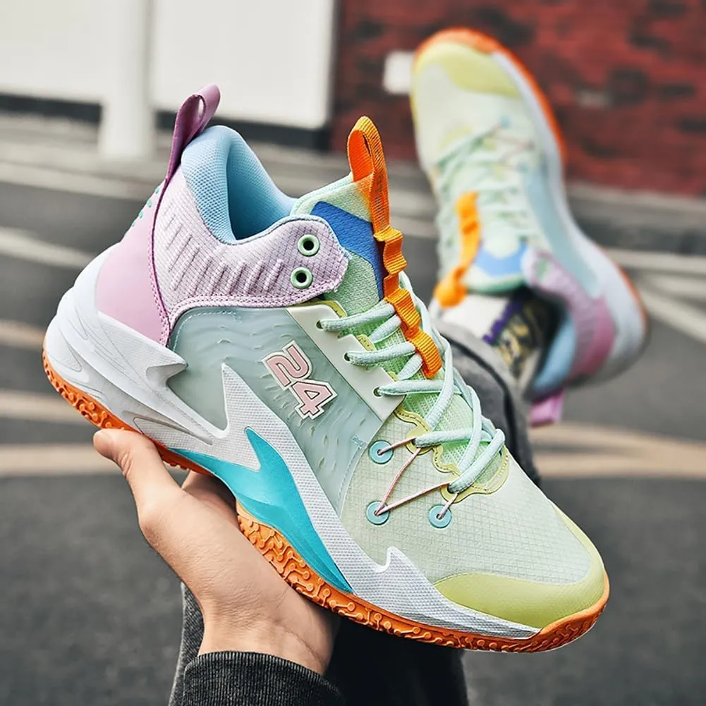 High top Neutral Basketball Shoes Men's Shoes Women's Shoes Super Light Sneakers high top Graffiti Style Combat Shoes