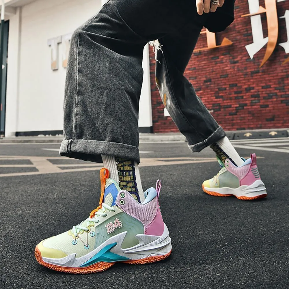 High top Neutral Basketball Shoes Men's Shoes Women's Shoes Super Light Sneakers high top Graffiti Style Combat Shoes