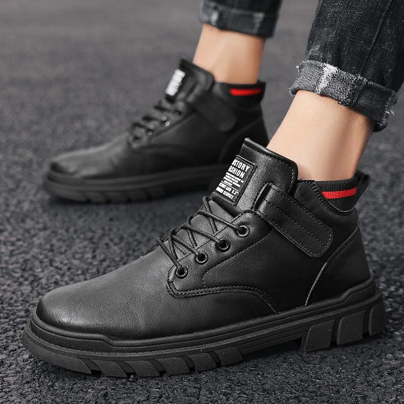 High-top tooling men's boots British style desert shoes