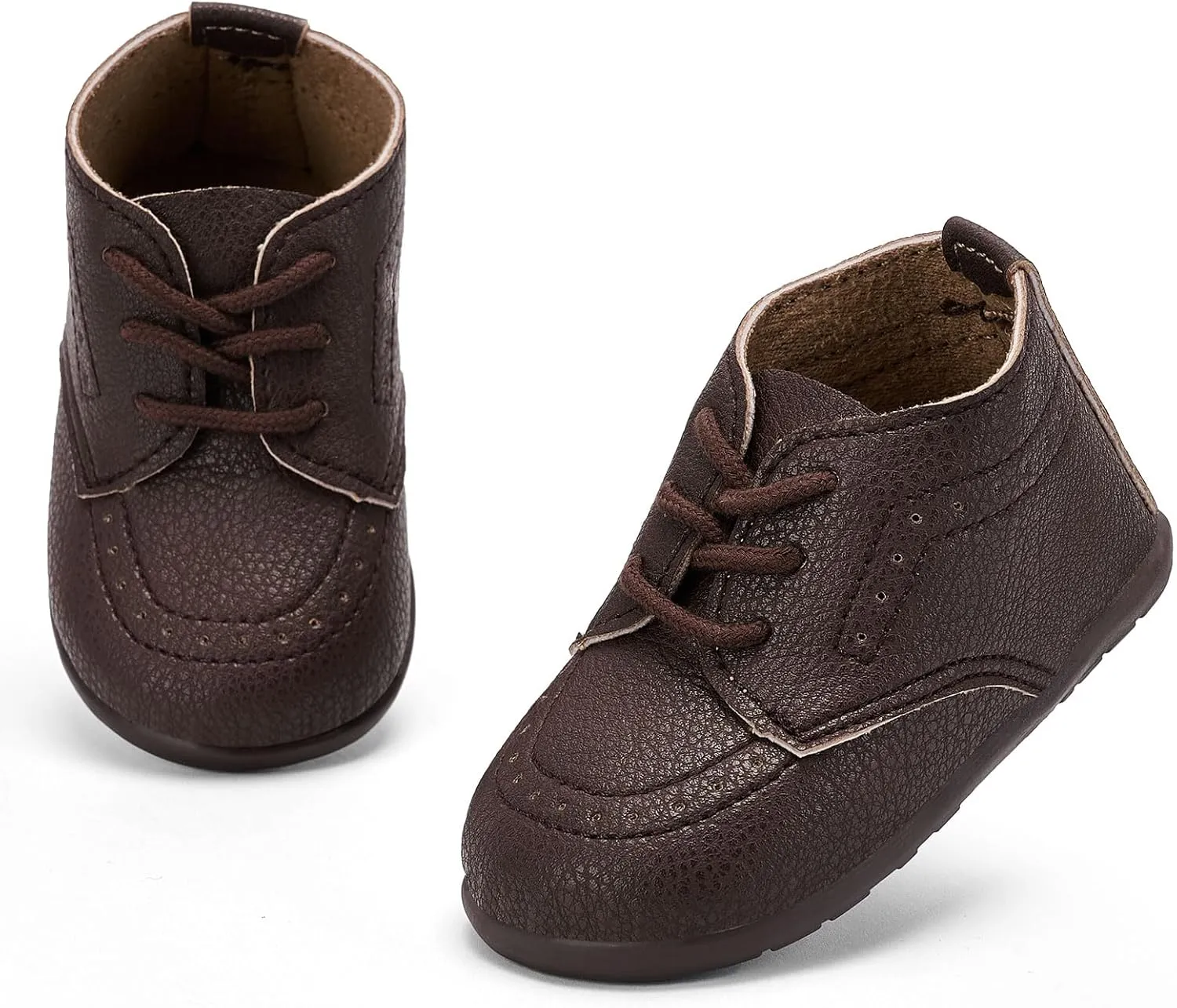 Infant Boys Girls Classic PU Leather Wedding Loafers Brogue Toddler Oxford Dress Shoes First Steps Walking Flat Lazy Non-Slip Shoes