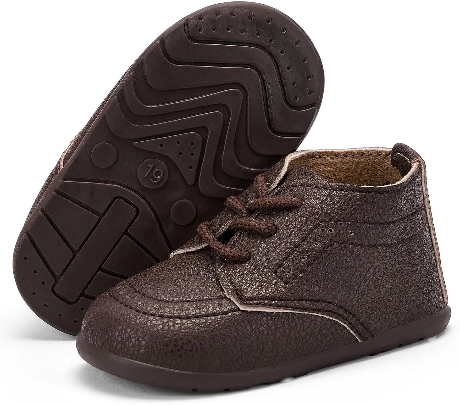 Infant Boys Girls Classic PU Leather Wedding Loafers Brogue Toddler Oxford Dress Shoes First Steps Walking Flat Lazy Non-Slip Shoes