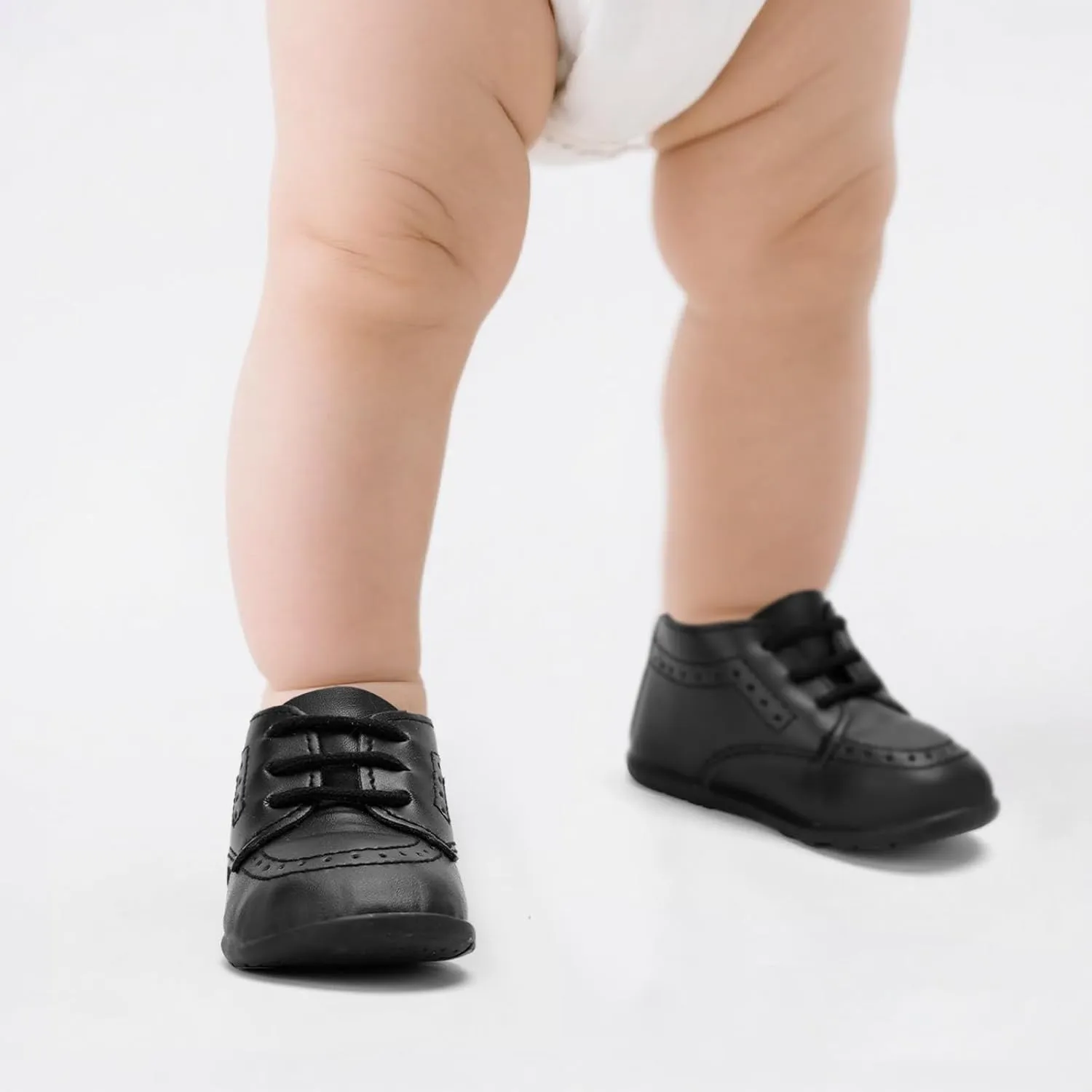 Infant Boys Girls Classic PU Leather Wedding Loafers Brogue Toddler Oxford Dress Shoes First Steps Walking Flat Lazy Non-Slip Shoes