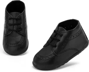 Infant Boys Girls Classic PU Leather Wedding Loafers Brogue Toddler Oxford Dress Shoes First Steps Walking Flat Lazy Non-Slip Shoes